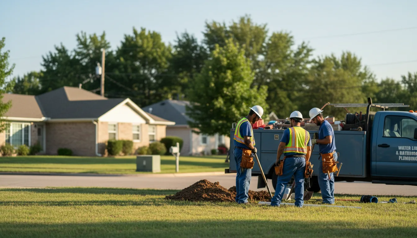 Residential water line and bathroom plumbing service in Lincoln, MO